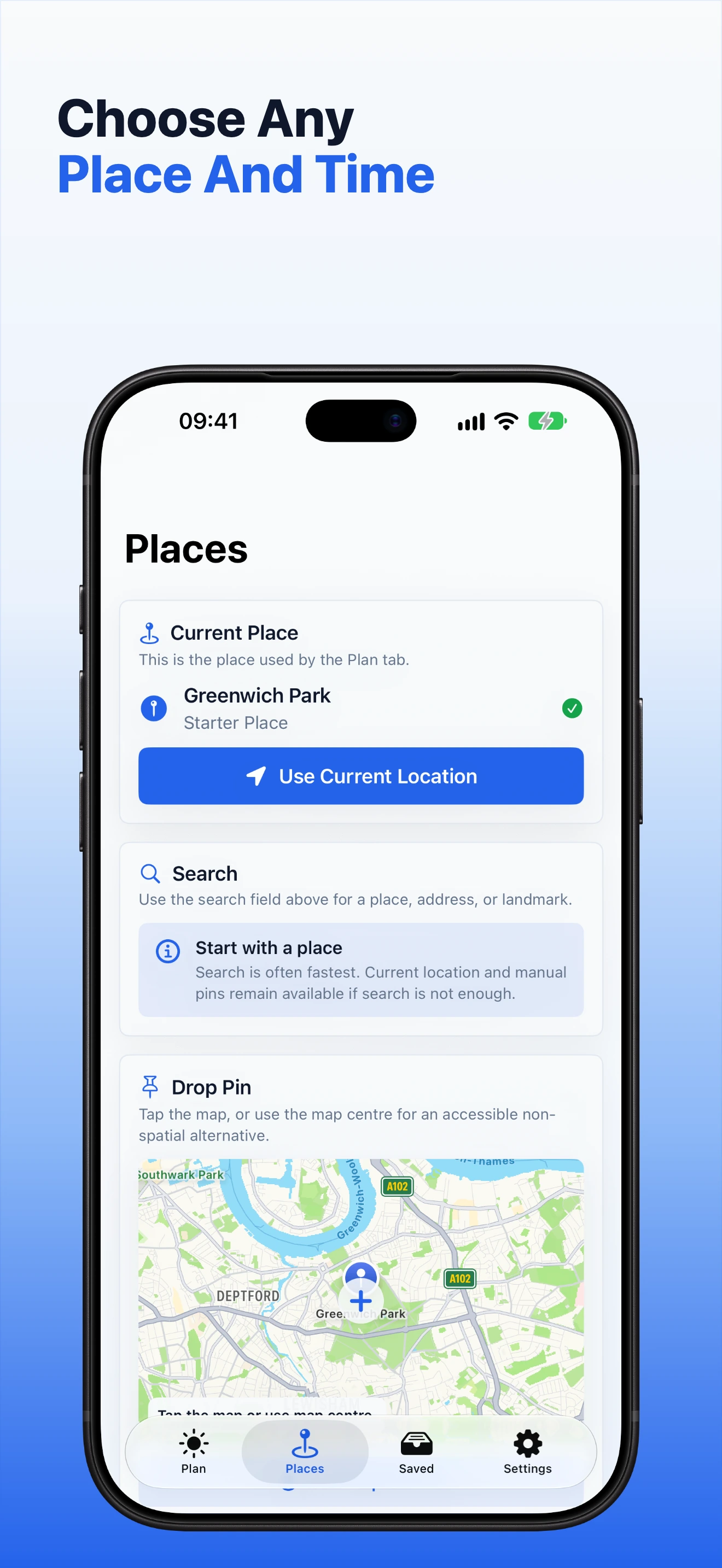 GoldenPlan place and time planning workflow