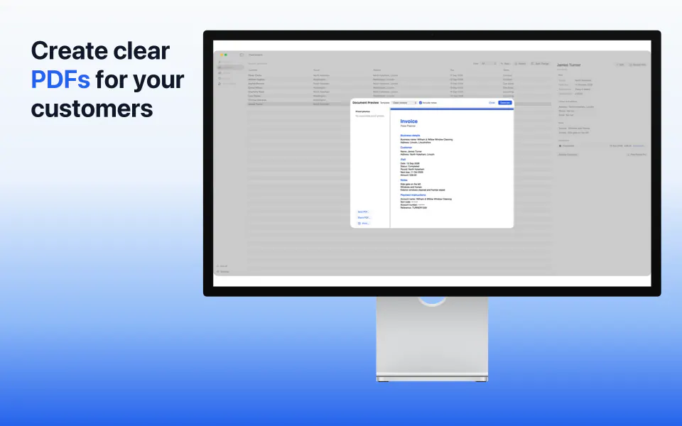 Pane Planner PDF preview on Mac in an official Studio Display bezel